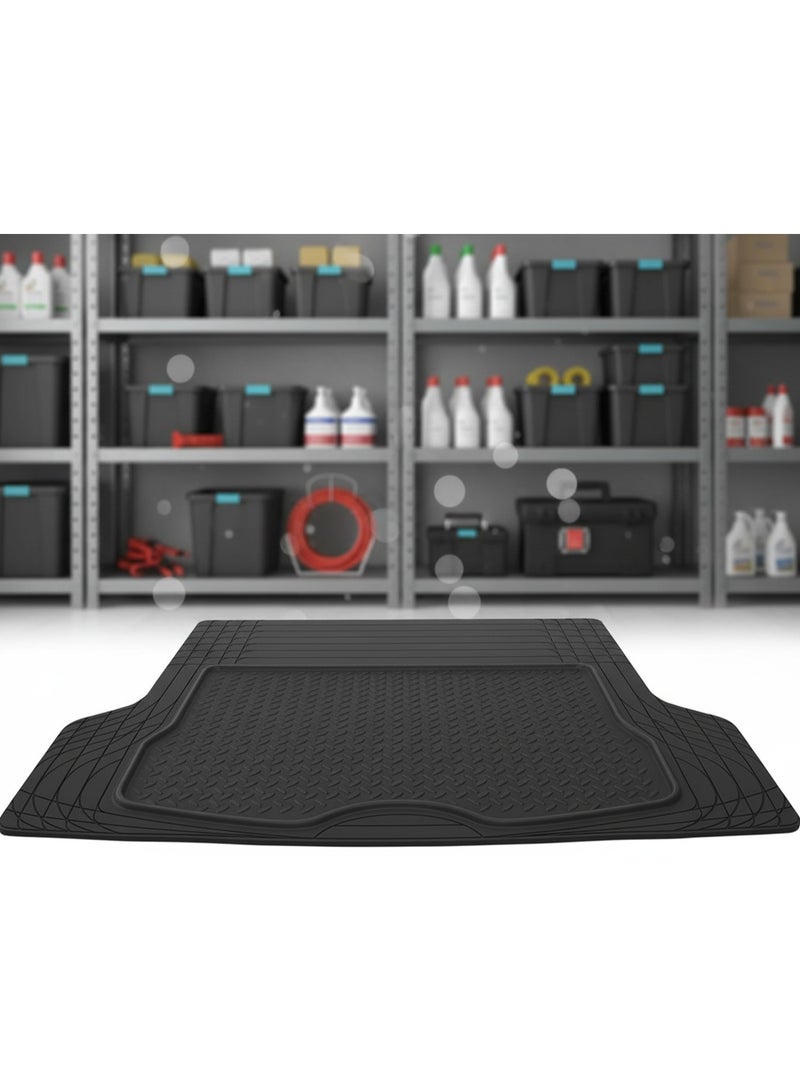 Dunekart Universal Car Trunk Mat, Heavy Duty All Weather Cargo Liner Floor Protection, Waterproof Trimmable Rubber Pad for SUV Sedan Auto - Black - Image 4